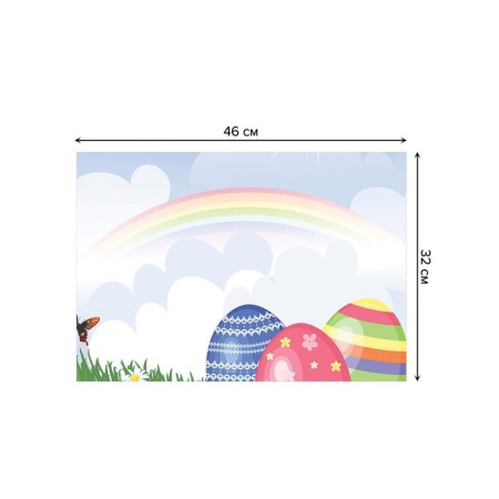 Set of napkins for setting the table "Rainbow over meadow", rectangular, size 32x46 cm, 4 pcs-2