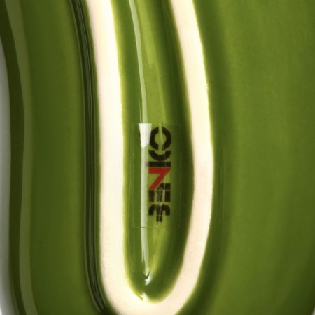 Ceramic "zucchini" plate, deep, green, 29 cm, 1 variety, Iran-4