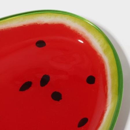 Glass Serving Oval Dolyana "Sweet watermelon", 24.5 × 15 cm, red color-3