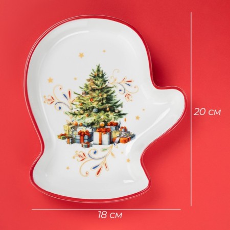 Board ceramic shade "Magic tree", ceramics, 20 × 18 × 3 cm, white color-1