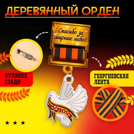 Carnival set "For Victory Parade": Axelbant, badge, gold color-3