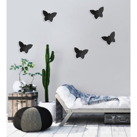 Wall -wall decor "Butterflies" 7.5 x 10.5 cm, black, (set 5 pcs)-1