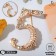 Brooch "School" Five, white color in pink gold
