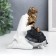 Souvenir Polystone "Dad, mom and child in white clothes, covered with scarf" 12.5x9x13.5 cm