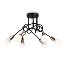 Светильник потолочный в стиле лофт Ambrella light, Loft, TR80419, 6хE27, цвет чёрный, золото