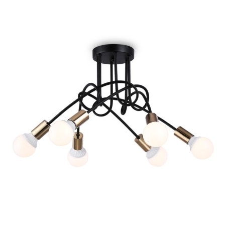 Lamp ceiling in the style of Ambrella Light, Loft, TR80419, 6HE27, black color, gold