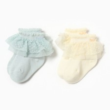 Set of socks of crumb I am Basic Line, 2 pairs, 0-6 months., Blue/yellow