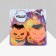 Acryl Earrings "pumpkins" with bats, colored in silver