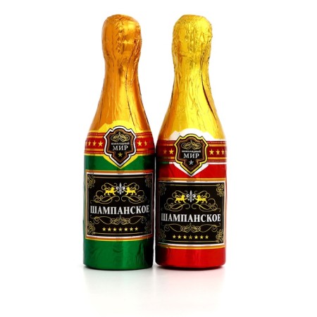 New Year. Chocolate figure "Champagne", 120 g