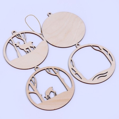 New Year's blanks for creativity. Wooden suspension "New Year! Deer in the forest "-3