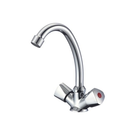 MILARDO TRISB00M01 shell mixer, two -wound, high spout 195 mm, chrome 504945