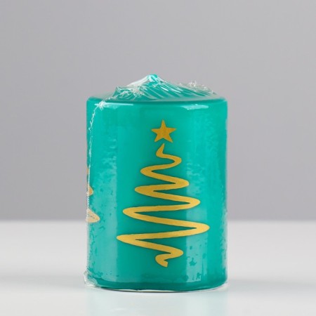 Candle - cylinder "Christmas tree", 5.6x8 cm, green-2