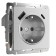 Grounding socket, curtains and USB type A+C (silver matte) W1171765