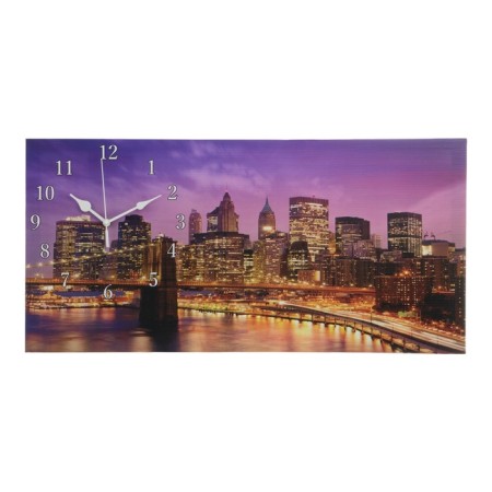 Carty clock is wall-mounted, on canvas, interior, silent "Brooklyn bridge", 40 x 76 cm-3