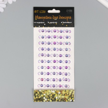 Sticker Plastic Rhinestones "crescent and stars" mix 10x23 cm-2