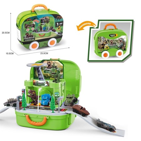 Parking "Dinosaur", in a backpack, with a helicopter platform, 1 dinosaur, 1 machine