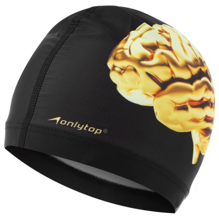 Hat of swimming adult onlytop, fabric, girth 54-60 cm, black color-6