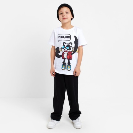 A set for a boy (T-shirt, trousers) KAFTAN "HYPE", height 164-170, white/black color-2
