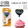Candle in the Cake "Happy Birthday" Black, 5.5 x 12 cm