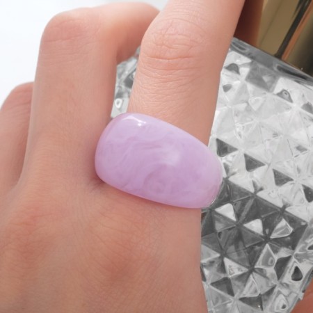 Ring "volume", lilac color, 17 size-1