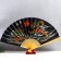 Fan bamboo, textile h = 50 cm "dragons" black