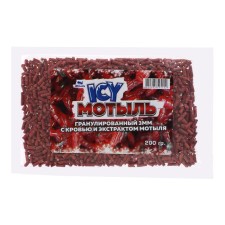 Мотыль ICY, гранулированный, с кровью и экстрактом мотыля, 3 мм, 200 г