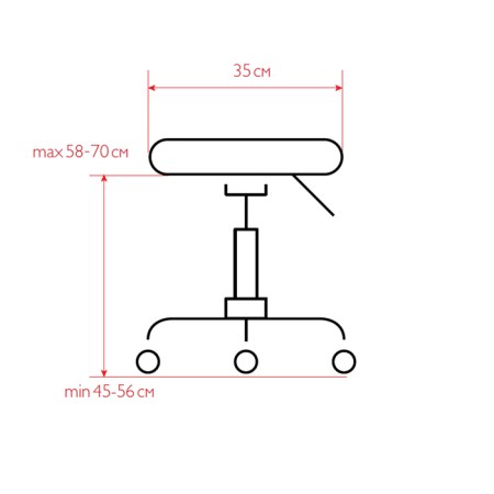 The prize chair is low, d = 45 cm, pneumatic lift, five -pound chrome, white color-3