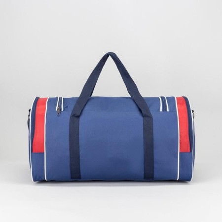 Sports bag with lightning, 3 outer pockets, blue/red color-2
