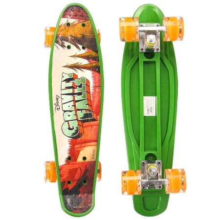 Penniboard Gravity Falls 56 x 16 cm, light wheels PU 60x45 mm, Abec 7, green color-2