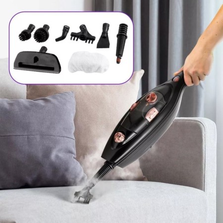Steam mop KitFort KT-1058, 1300 W, 300 ml, cord 4.7 m, black-beige-2