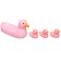 A set of rubber toys for the bath "Soap dish: pink ducks", 4 pcs., 14 cm, crush me