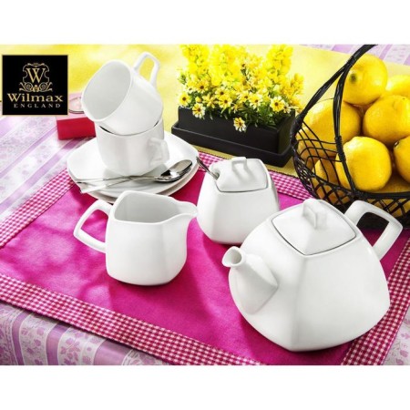 Porcelain sugar tower with a Wilmax ilona lid, 340 ml, white color-8