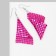 Hanging “rhombs” disco, pink color in silver, 7.5cm