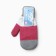 Mittens for girls, gray/white/raspberry, size 14