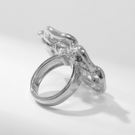 Ring metal "Flower" rose, color silver, size 18-2