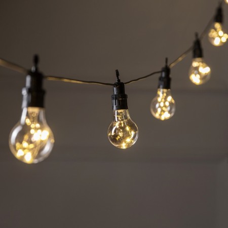 Girlyanda "Bels Light" 5 m with nozzles "dew", IP44, UMS, dark thread, 50 LED, glow warm white, 3 in