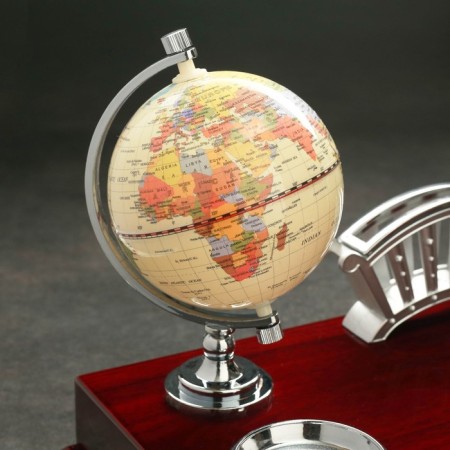 Table 6V1 set (globe, business card holder, calculator, print, paper, handles stand)-3