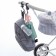 Hook for bags on a stroller, plastic, rotates 360 °, Velcro, black color