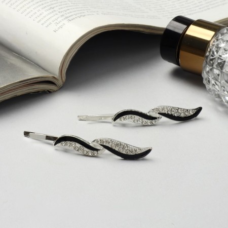 Invisibility for hair "Annabelle" (set 2 pcs) sheet, 6.5 cm, silver