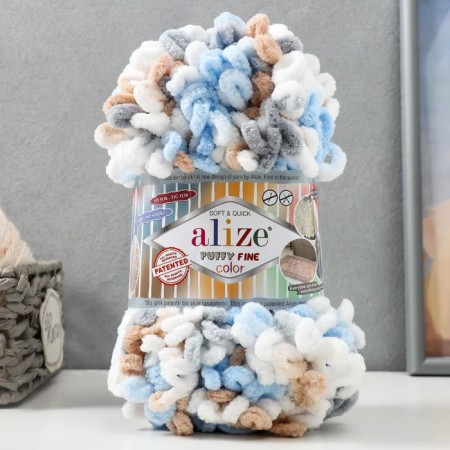 Yarn "Puffy FinE Color" 100% micropoliester 14.5m/100g (5946 Bel-Gol-Buzh)