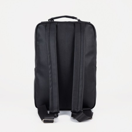 A backpack with a zipper, "saxi", outer pocket, black color-3