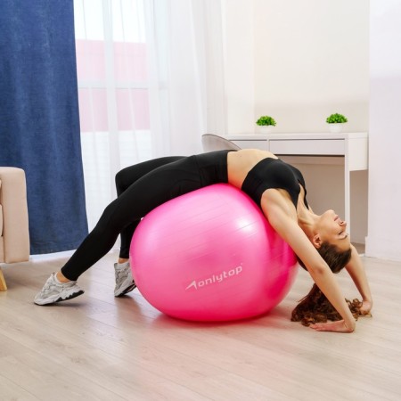 Fitball ONLYTOP, D = 85 cm, 1400 g, anti -wings, pink color-4