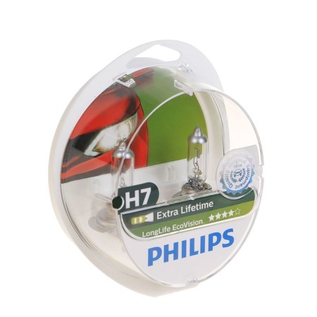 Car lamp Philips, Longlife Ecovision, H7, 12 V, 55 W, PX26D, 2pcs