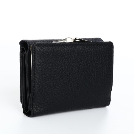 Women's wallet on magnets, black color-1