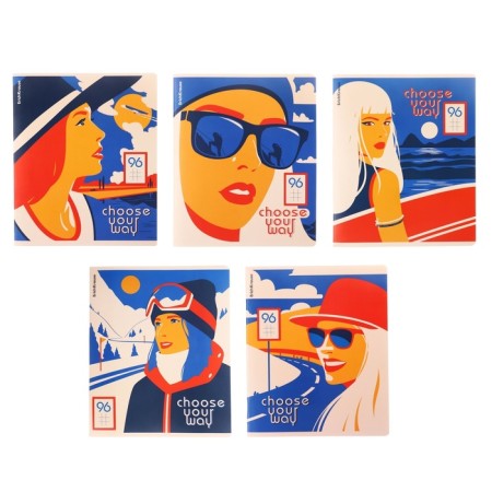 Notebook 96 sheets, Erichkrause "Choose Your Way", cover designer cardboard, stencil printing