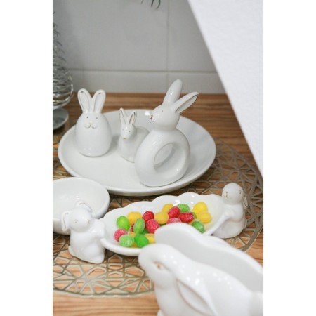 Ring for napkins "Bunny in gold", 7.5 × 3.5 × 11.5 cm, white color-4