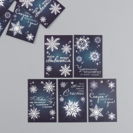 Cardboard "Snowflake" set 10 pcs (5 types) 4x6 cm