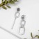 Earrings hanging "attraction" style, color silver, 7.6 cm