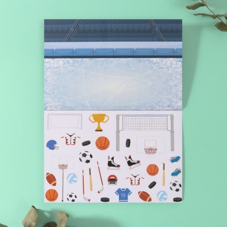 Stickers in the book "Sport" + 3 backgrounds 20.7x14.2 cm-5