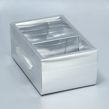 Gift folding box, packaging, "silver", 23 x 15 x 10 cm-2